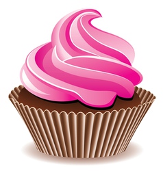 Pink cupcake Royalty Free Vector Image - VectorStock