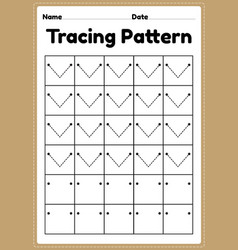 Tracing pattern wave lines worksheet Royalty Free Vector