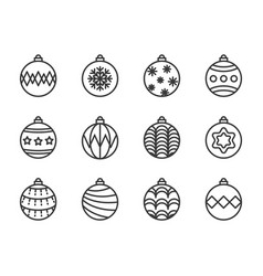 Christmas ornament outline shapes clipart Vector Image