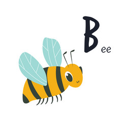 Flashcard letter b is for bee Royalty Free Vector Image