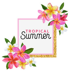 hello summer floral poster tropical exotic flowers