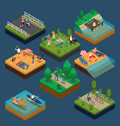 Isometric outdoor activity mountain bike Vector Image