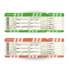 Creative train ticket concept design modern train Vector Image
