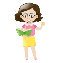 Teacher With Chalk And Book Royalty Free Vector Image