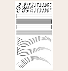 Music notes and line paper template Royalty Free Vector