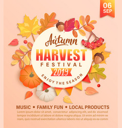 Vintage pumpkin harvest poster Royalty Free Vector Image