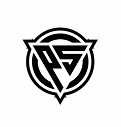 Ps logo monogram with triangle and hexagon shape Vector Image
