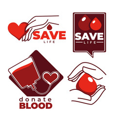 Donate blood and save life isolated icon Vector Image