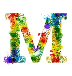 Color paint splashes gradient font Royalty Free Vector Image