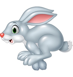 Cartoon happy bunny jumping isolated Royalty Free Vector