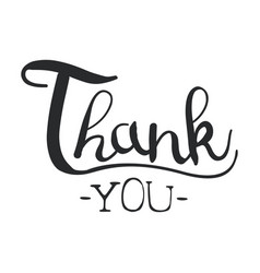 Thank You Black Lettering Royalty Free Vector Image