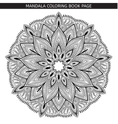 Mandala Coloring Book Pages Indian Antistress Vector Image