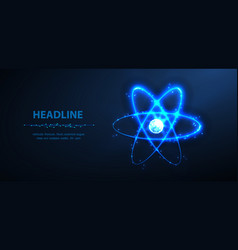 Atom symbol 3d blue Royalty Free Vector Image - VectorStock