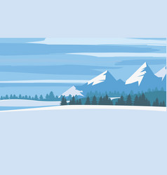 Minimalistic mountain landscape silhouettes open Vector Image