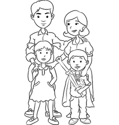 Big family outline Royalty Free Vector Image - VectorStock