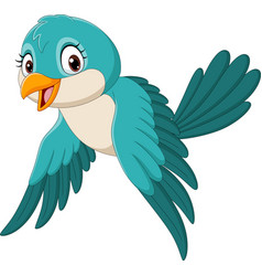 Cute blue bird cartoon Royalty Free Vector Image