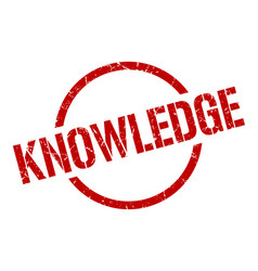 Knowledge round red grunge stamp Royalty Free Vector Image
