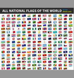 All official national flags of the world roll up Vector Image