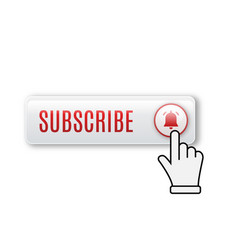 Realistic glossy subscribe button with bell Vector Image