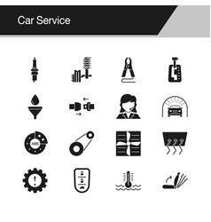 Car repair icons black Royalty Free Vector Image