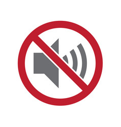 No Noise Allowed Sign On White Background Vector Image