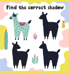 Flower shadow matching game template Royalty Free Vector