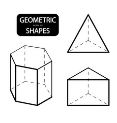 Set Of 3d Geometric Shapes Isometric Views The Vector Image