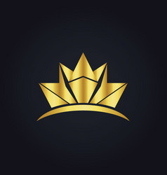 gold crown shape logo royalty free vector image