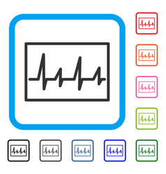 Cardiogram framed icon Royalty Free Vector Image