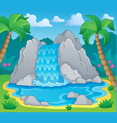 Image with waterfall theme 1 Royalty Free Vector Image