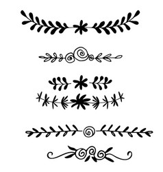 Hand drawn dividers lines borders and Royalty Free Vector