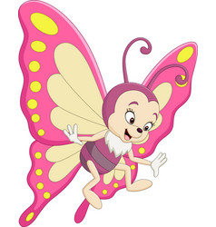 Funny butterfly cartoon Royalty Free Vector Image