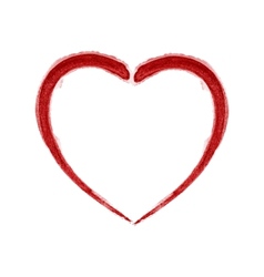 Red heart brushed Royalty Free Vector Image - VectorStock