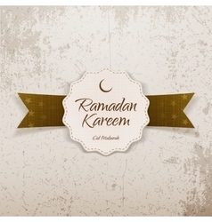 Ramadan kareem eid mubarak realistic emblem vector