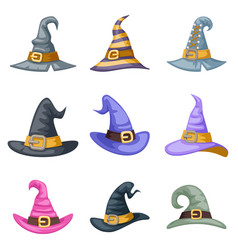 Cartoon witch hat halloween children costume kid Vector Image