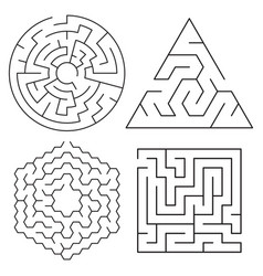 Solvable circular maze element isolated on white Vector Image