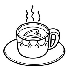 Coloring book cup of coffee Royalty Free Vector Image