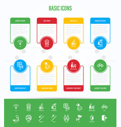 Basic public signs infographics with thin line Vector Image