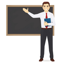 Teacher at blackboard Royalty Free Vector Image