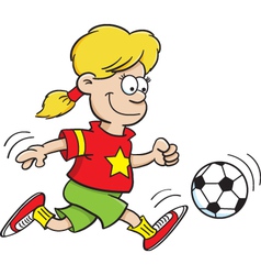 Soccer football girl player clipart cartoon Vector Image