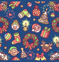 Seamless cute christmas pattern Royalty Free Vector Image