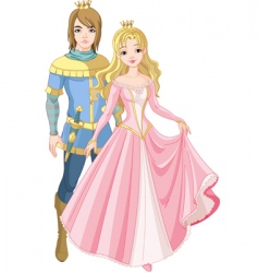 Medieval lady and knight Royalty Free Vector Image