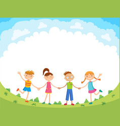 Children play clouds design over sky background Vector Image