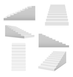 Realistic template blank white staircase or stairs