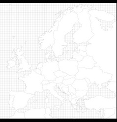Blank Outline Map Of Europe Simplified Wireframe Vector Image Europe Simple Outline Blank Map Vector 41333872 