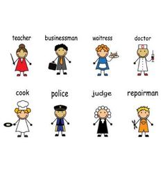 Cartoon set of professions Royalty Free Vector Image