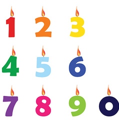 Birthday candles number 15 cartoon Royalty Free Vector Image