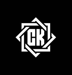 Ck monogram logo with abstract line Royalty Free Vector