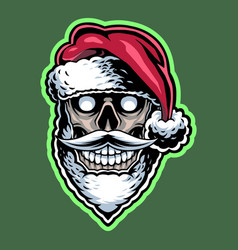 Skull wearing santa claus hat Royalty Free Vector Image