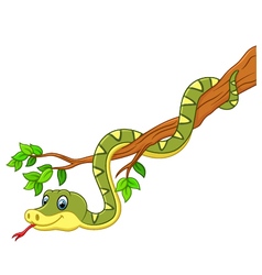 Happy green snake cartoon Royalty Free Vector Image